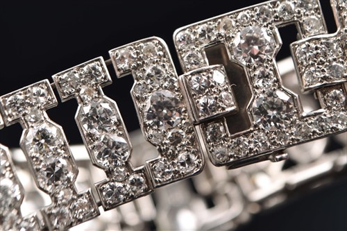Lot 590 - Cartier, London. An Art Deco diamond bracelet...