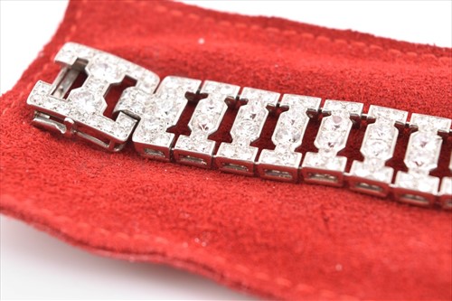 Lot 590 - Cartier, London. An Art Deco diamond bracelet...
