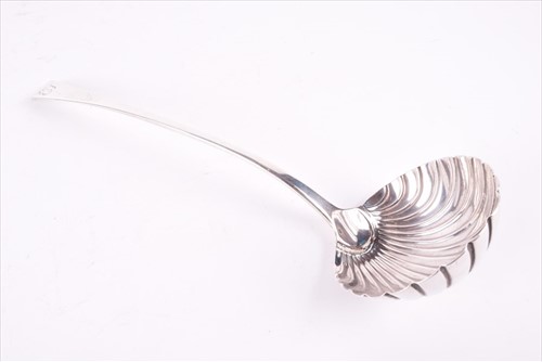 Lot 416 - A George III Old English pattern silver soup...