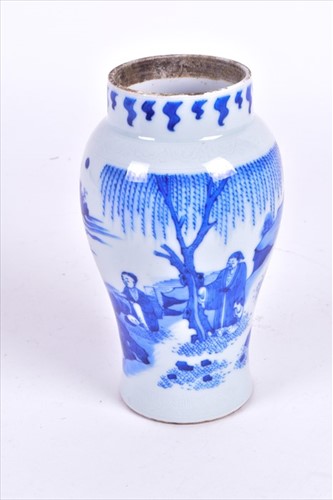 Lot 174 - A 19th century Chinese blue and white vase of...