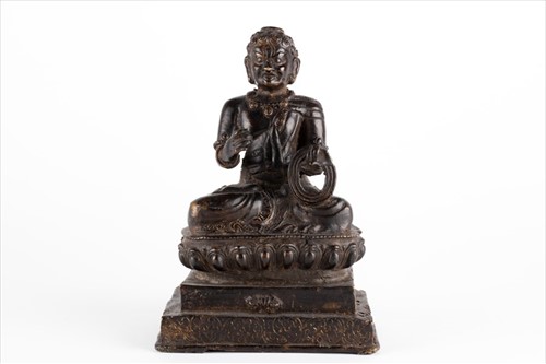 Lot 169 - A Japanese Meiji bronze model of Fudo Myo-o...