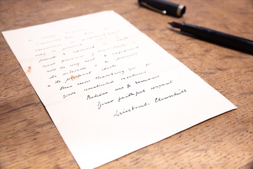 Lot 237 - Churchill, Winston S letter (1874-1965); a...