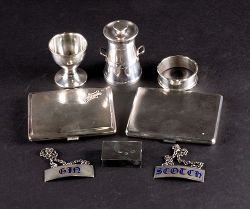 Lot 348 - A mixed group of small silver items comprising...