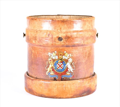 Lot 300 - A WWII leather artillery / shell carrier...