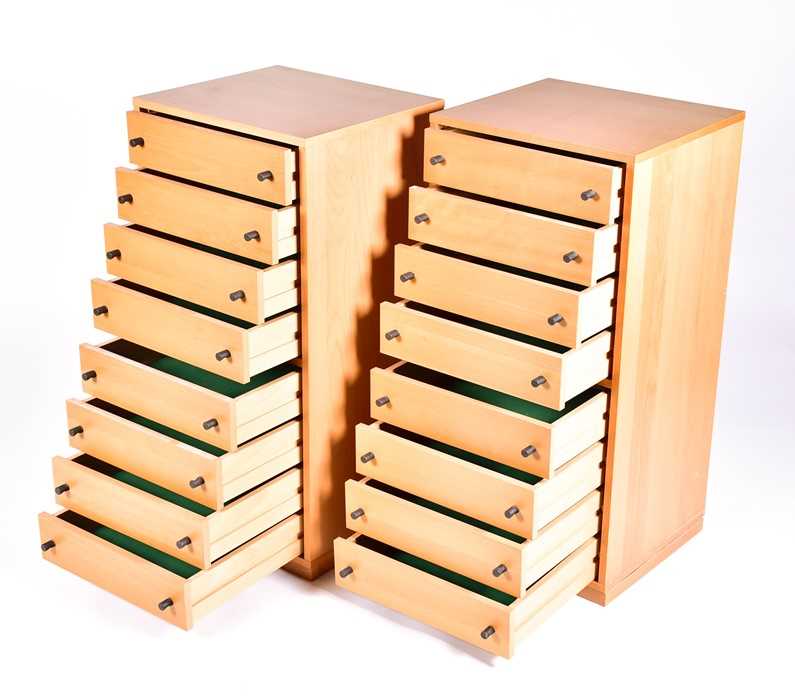 Lot 58 - A pair of contemporary eight drawer narrow...