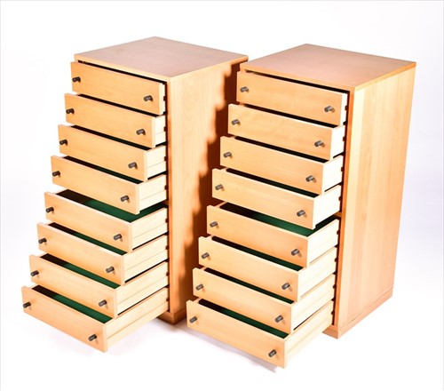 Lot 58 - A pair of contemporary eight drawer narrow...