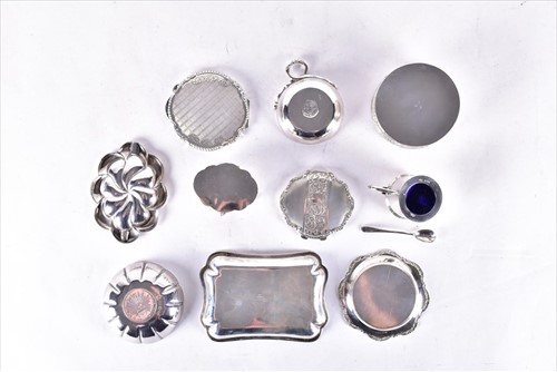Lot 447 - A collection of small silver and silver plated...