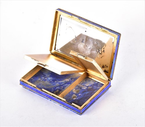 Lot 344 - An early 20th century lapis lazuli compact...