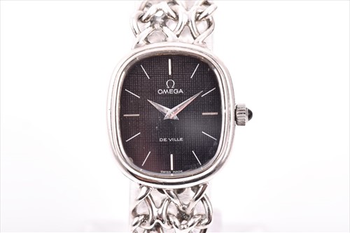 Lot 381 - An Omega De Ville solid silver ladies 1970's...
