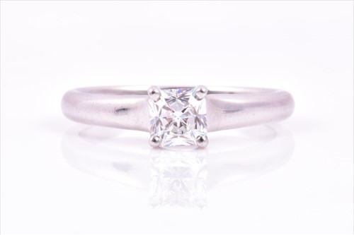 Lot 496 - A Lucinda solitaire diamond ring, Tiffany & Co....