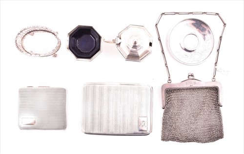 Lot 406 - A group of seven mixed silver items comprising...