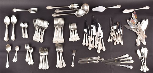 Lot 459 - A large collection of Spanish silver flatware...
