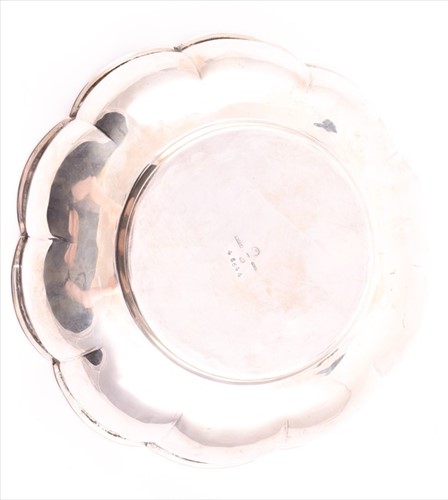 Lot 420 - A Mexican silver bowl of lobed form stamped...