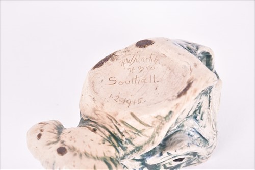 Lot 237 - A Martin Brothers spoonwarmer (or salt)...