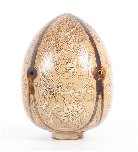 Lot 239 - A rare Martin Brothers stoneware oil lamp base...