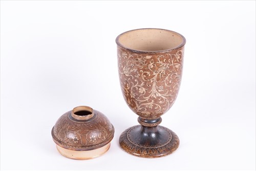 Lot 226 - A 19th century Martin Brothers stoneware oil...