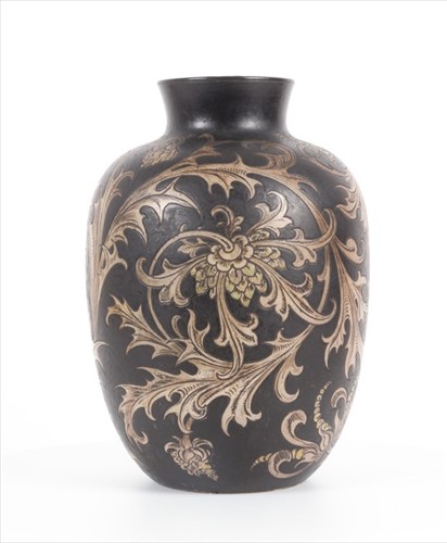 Lot 211 - A Martin Brothers stoneware vase of ovoid...