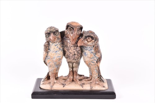 Lot 225 - An early 20th century Martin Brothers triple...