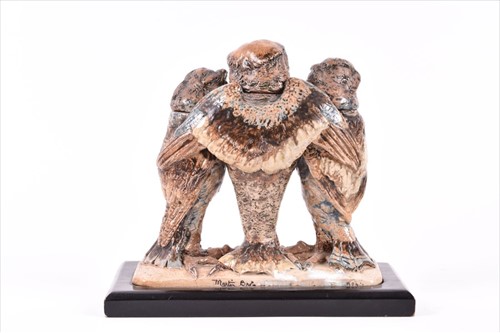 Lot 225 - An early 20th century Martin Brothers triple...