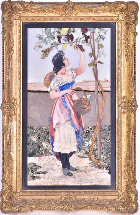 Lot 320 - A 19th century Italian pietra dura plaque...