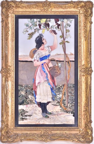 Lot 320 - A 19th century Italian pietra dura plaque...