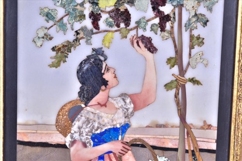 Lot 320 - A 19th century Italian pietra dura plaque...