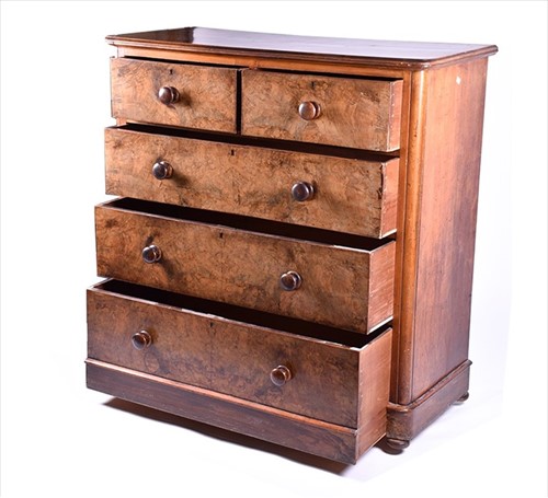 Lot 26 - A late Victorian burr walnut veneered chest...