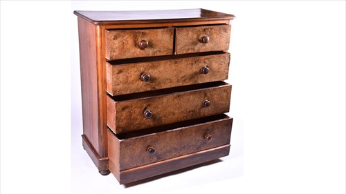Lot 26 - A late Victorian burr walnut veneered chest...