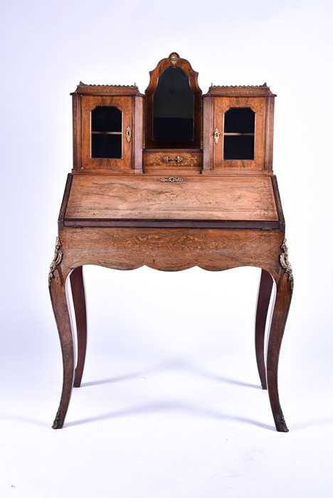 Lot 21 - A late Victorian walnut, mahogany and inlaid...