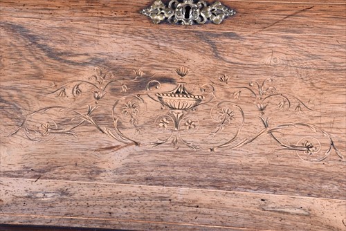 Lot 21 - A late Victorian walnut, mahogany and inlaid...