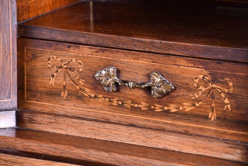 Lot 21 - A late Victorian walnut, mahogany and inlaid...