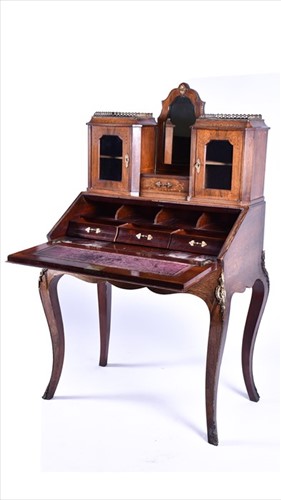 Lot 21 - A late Victorian walnut, mahogany and inlaid...