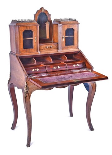 Lot 21 - A late Victorian walnut, mahogany and inlaid...