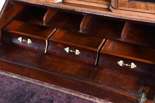 Lot 21 - A late Victorian walnut, mahogany and inlaid...