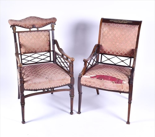 Lot 18 - Two late 19th century French mahogany...