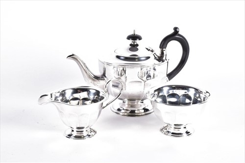 Lot 449 - An early 20th centuryÂ three-piece silver tea...