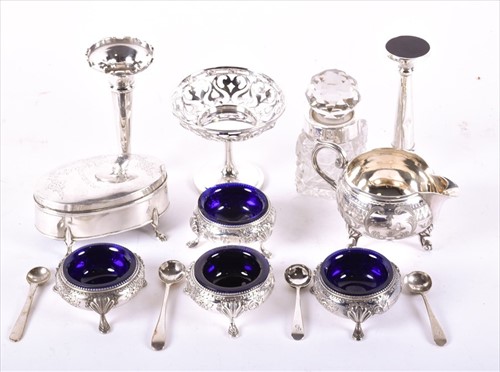 Lot 451 - A set of four Victorian silver salt cellars...