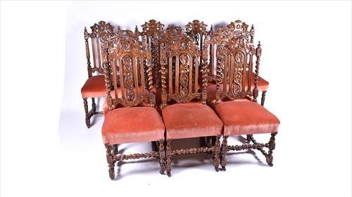 Lot 16 - A set of ten early 20th century oak Carolean...