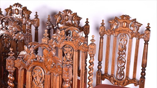 Lot 16 - A set of ten early 20th century oak Carolean...