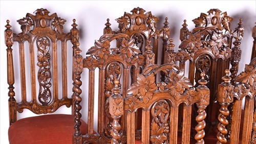 Lot 16 - A set of ten early 20th century oak Carolean...