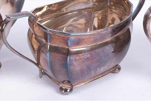 Lot 458 - A mid 20th century silver tea set Sheffield...