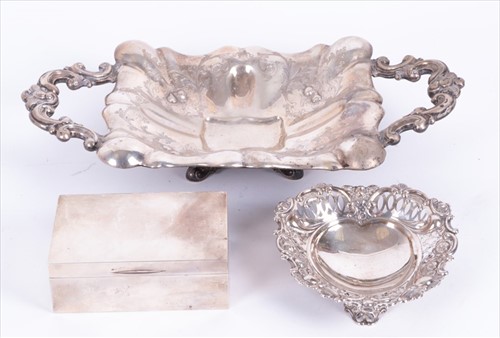 Lot 454 - A late Victorian silver heart shaped dish...
