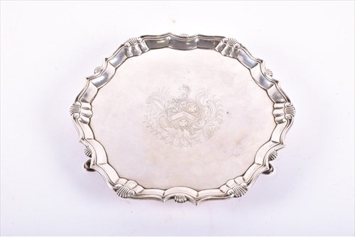 Lot 460 - A George II silver salver London 1738, by...