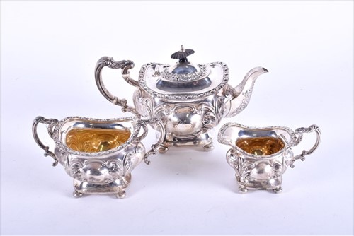 Lot 461 - An Edwardian three-piece silver tea set...
