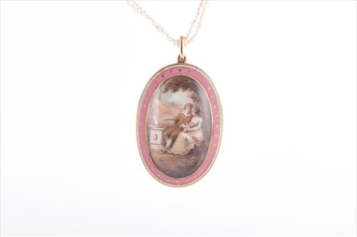 Lot 533 - A 19th century gold and enamel portrait...
