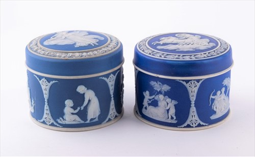 Lot 182 - Two 19th century Wedgwood Jasperware covered...