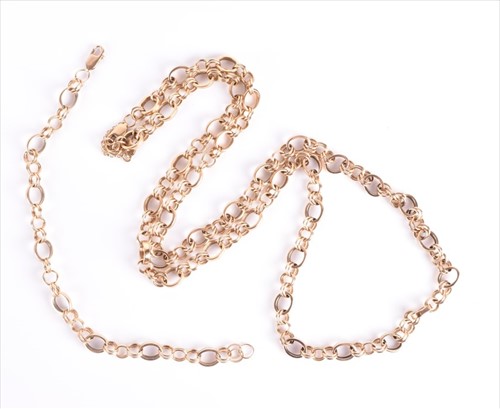 Lot 502 - A 9ct yellow metal multi-loop necklace...