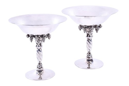 Lot 471 - A pair of Georg Jensen Danish silver tazzas...