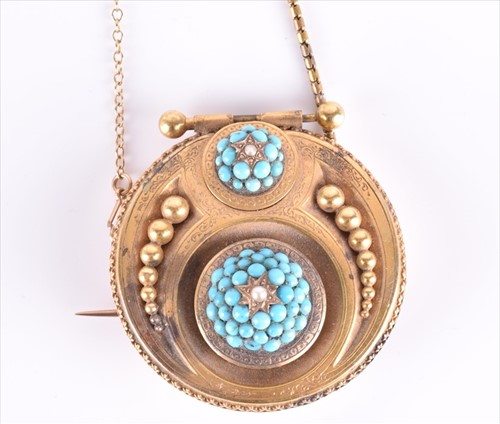 Lot 590 - A late 19th / early 20th century yellow gold...