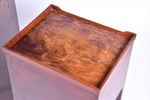 Lot 15 - A George III mahogany commode with twin...